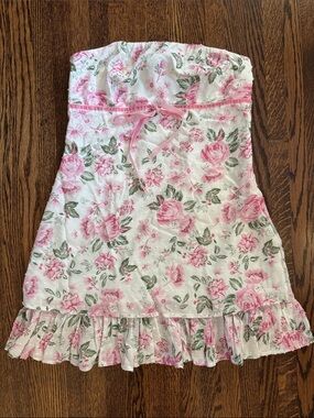 Strapless mini dress